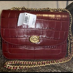 NWT Coach Embossed Croc Madison Shoulder Bag
